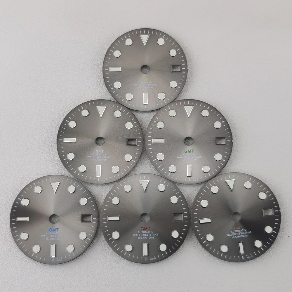 

Sun-patterned gold dial GMT NH34 green luminous S dial 29mm white, blue, black, green, gray dial modifies watch accessories