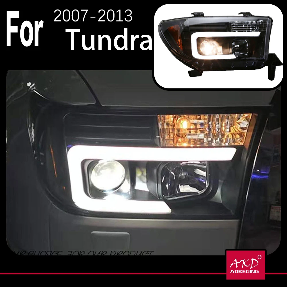 

Модель автомобиля AKD для Toyota Tundra фары 2007-2013 Tundra светодиодный ные фары DRL дальний и ближний свет светодиодные Ксеноновые фары аксессуары
