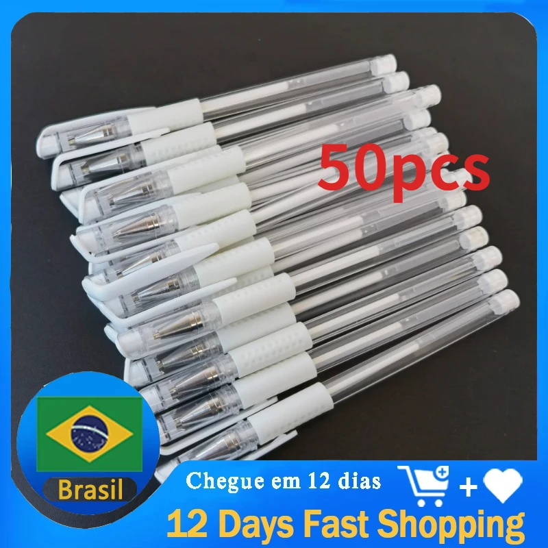 50pc Microblading Supplies Tattoo Marker Pen Permanent Makeup Accessories White Surgical Skin Marker Pen for Eyebrow Scribe Tool
