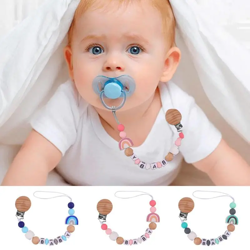 

Универсальный зажим для соски, универсальный силиконовый держатель для соски, зажим с цепочкой против падения, дизайнерская игрушка для прорезывания зубов на Рождество, Новый год и