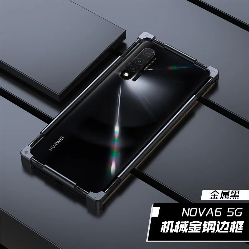 Original Metal Bumper Phone Case For Huawei P40 Nova 7 Aluminium Frame Protective Cover Fashion Shell For Honor 30 V30 Pro 30s