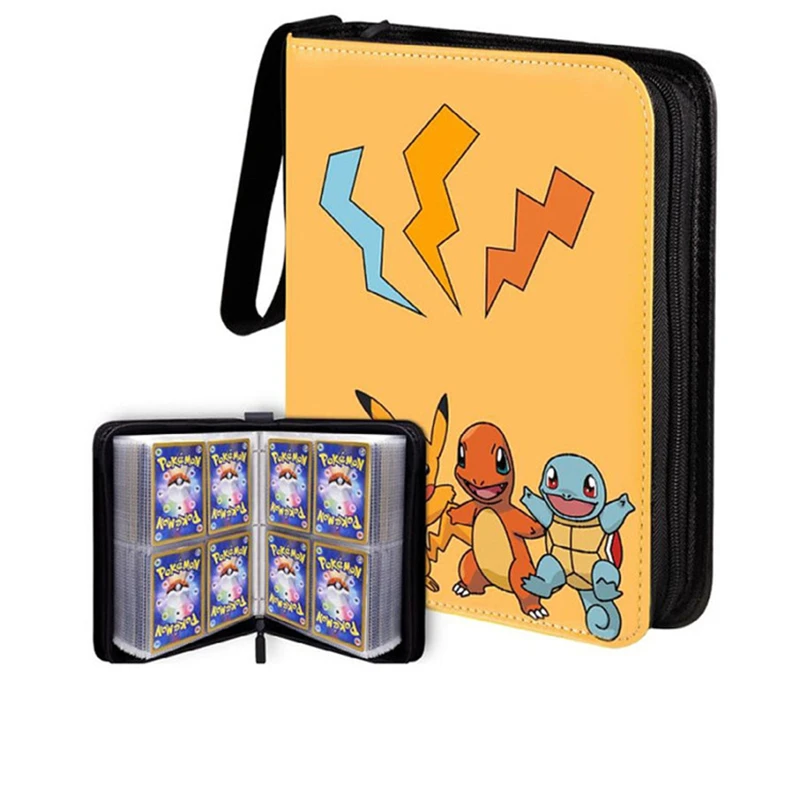 

Альбом с держателем Pokemon, 4 кармана, 25 страниц, альбом, книга, игрушки, игра, папка для коллекций, может вмещать 200 шт. карточек