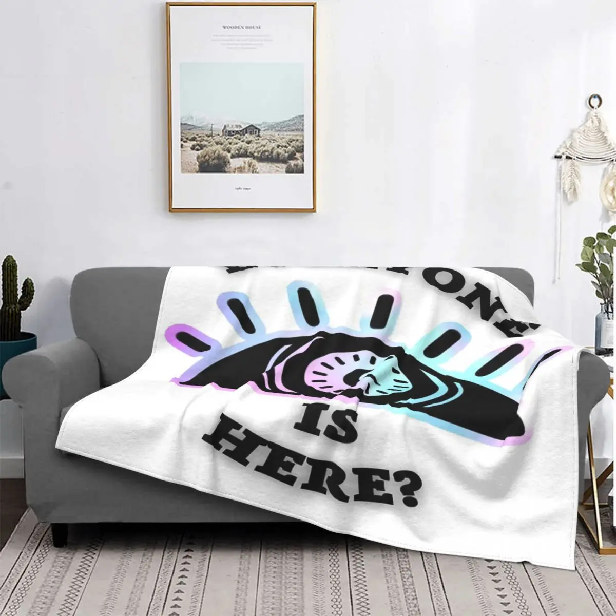 

Todo el mundo está aquí 2 manta colcha cama a cuadros sofá cama manta de Anime Manta con capucha Toalla de playa de lujo