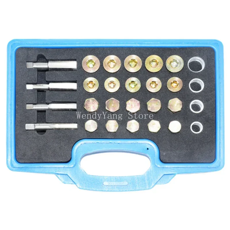 Brand New 64Pcs Oil Pan Thread Repair Kit Sump Gearbox Drain Plug Tool Set Car Repairing Tools