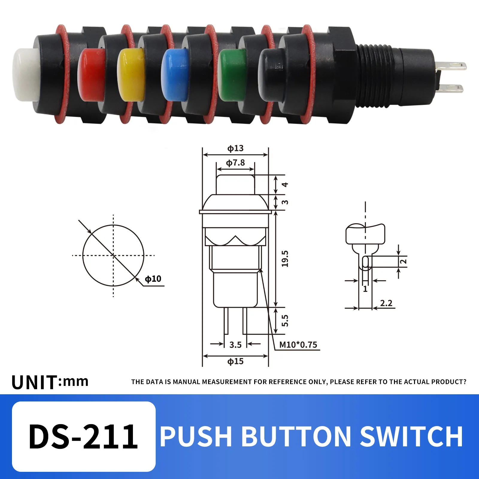6 шт. самоблокирующиеся/мгновенные кнопочные переключатели ВЫКЛ-ВКЛ кнопочный переключатель 3A/125 В переменного тока 1,5 А/250 В переменного тока