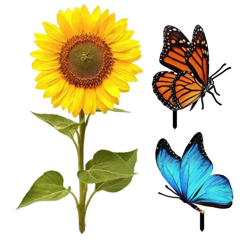 

Цветочный садовый декор для подсолнухов, Подсолнечник для сада, внутреннего двора, газона, двора, уличное садовое украшение для газона, заднего двора