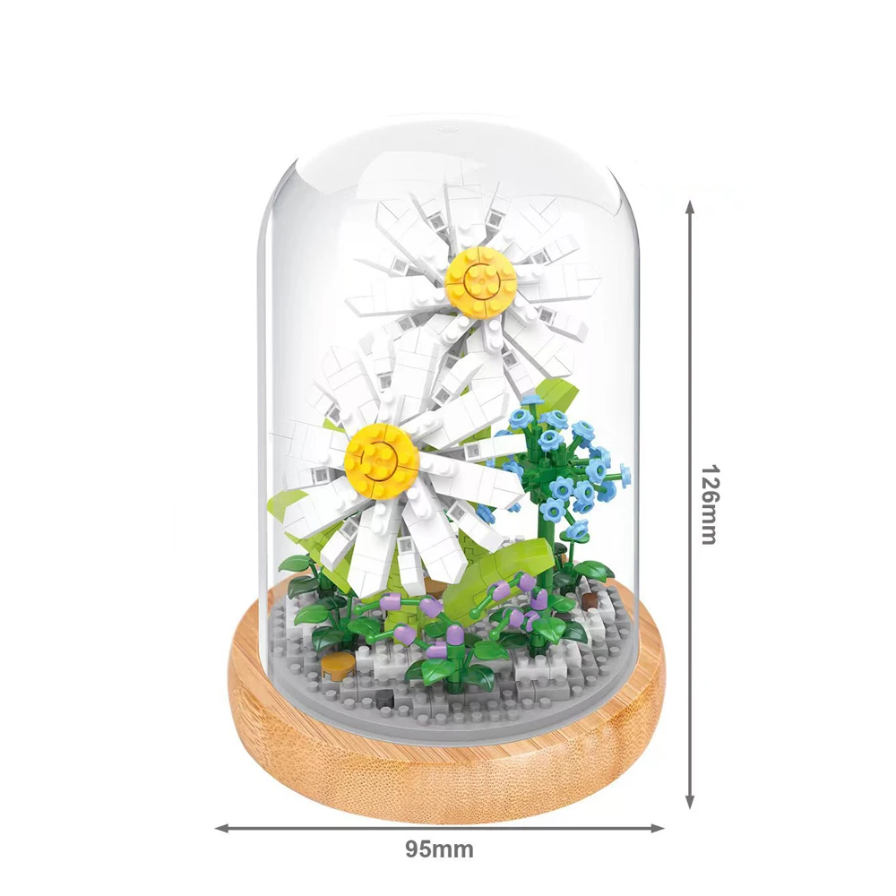 Выставочная будка кирпич микро-алмазный блок цветок гвоздика лихорадка лотос