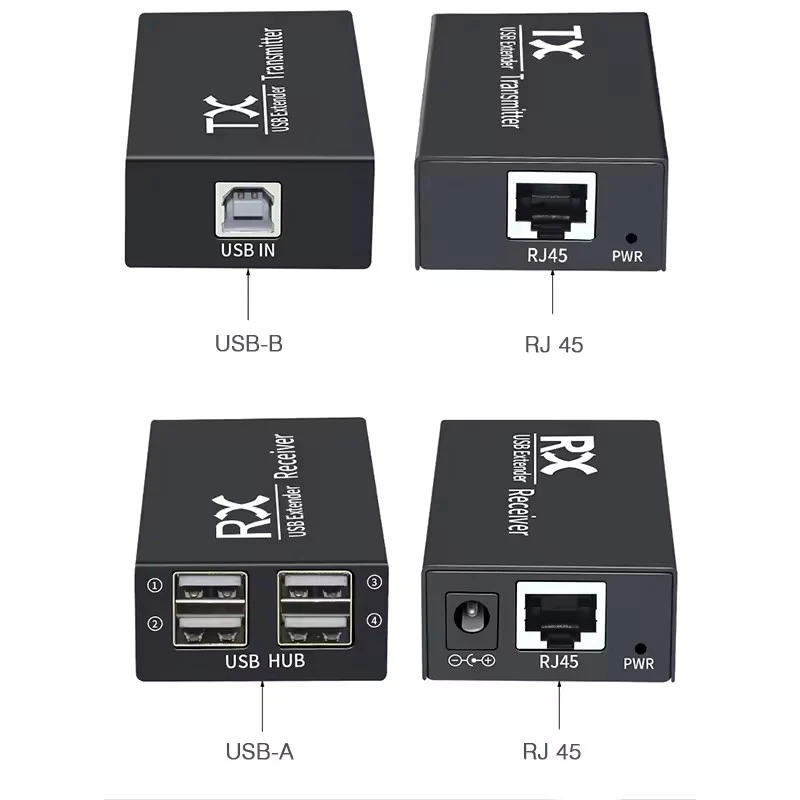 Фото 1 комплект, 4-портовый USB-удлинитель до 120 м через Ethernet-кабель CAT6, адаптер USB-концентратора для ноутбука, ПК, компьютера, клавиатуры, мыши, U-флэш-диска №3