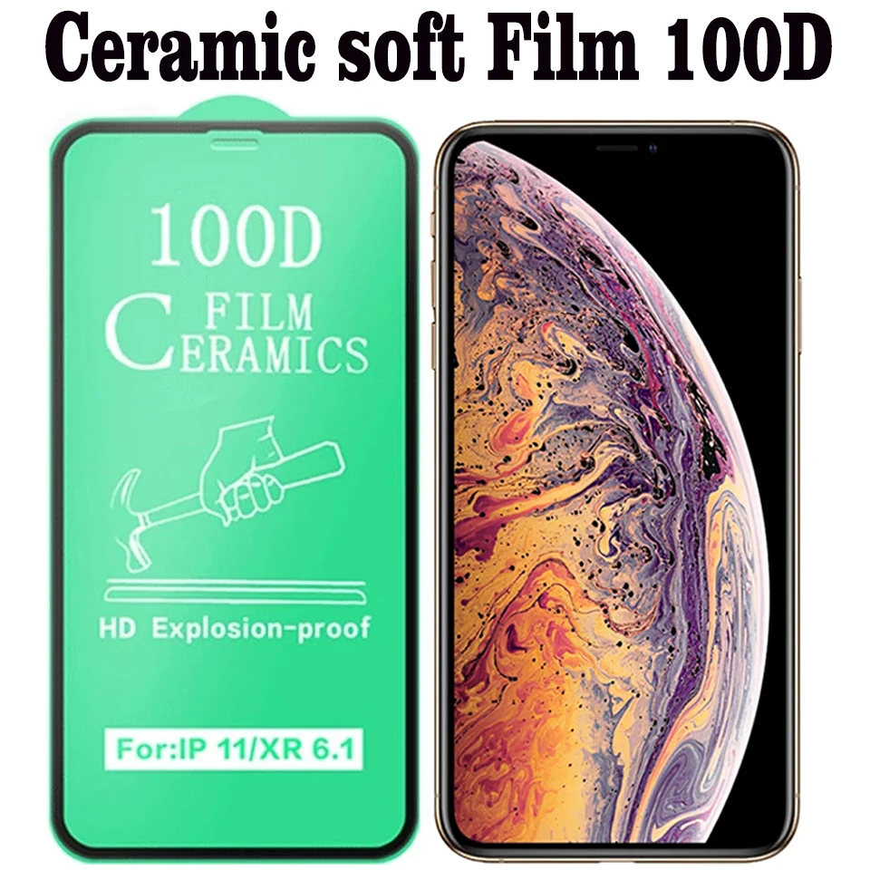 50Pcs Ceramic Protective Film For iPhone 13 12 11 Pro XR XS Max X 8 7 6 6S Plus SE 2020 Soft Glass Matte Screen Protector 100D