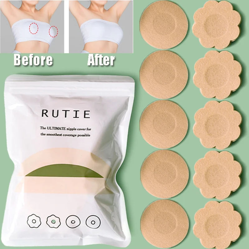 

50Pcs Women Nipple Pasties Piece Breast Petals Cloth Nipple Cover Teat Hide Invisible Bra Padding Chest Sticker Patch Covers