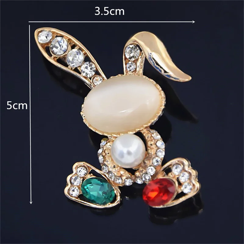 

2023 Fashion Opal Stone Rabbit Brooch Pin Birthday Gift Brooches For Women Rhinestone Brooch Pin Garment Accessories