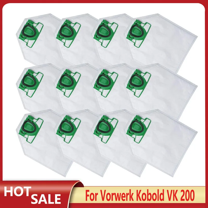 

12PCS Vacuum Cleaner Bags For Vorwerk Kobold VK 200 - Premium Vacuum Cleaner Bags For VK 200 VK200 FP