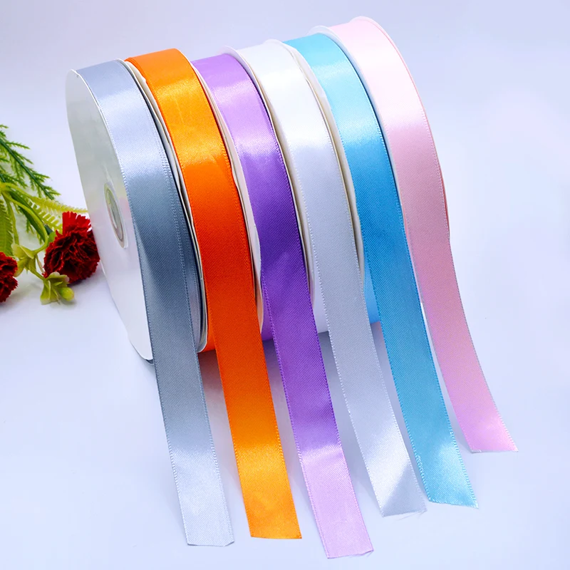 

100Yards/roll Ribbon For Craft Flower 2CM Coloful DIY Wedding Decoration Fabric Satin Ribbon Apparel Hair Bows Gift Wrapping