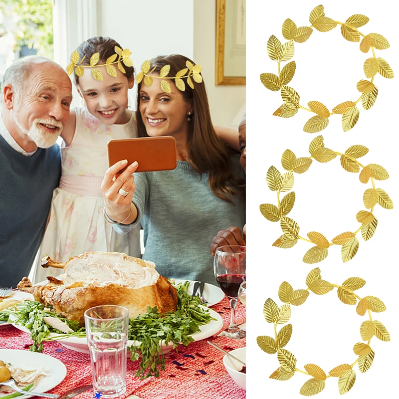 

Gold Leaf Hairbands Wreath Hair Hoop Halloween Party Decoration Flower Leaves Hair Band Wedding Bridal Headband Hair Accessories