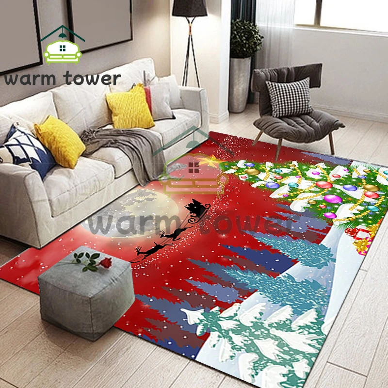 

Christmas Carpet Santa Claus Non-slip Living Room Carpet Kitchen Carpet Entrance Corridor Bathroom Living Room Bedroom Carpet