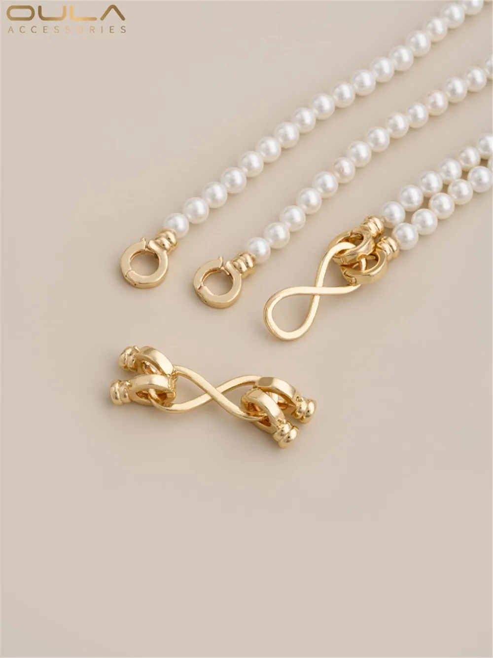 Жемчужное ожерелье с двойным рядом пуговиц 14 к