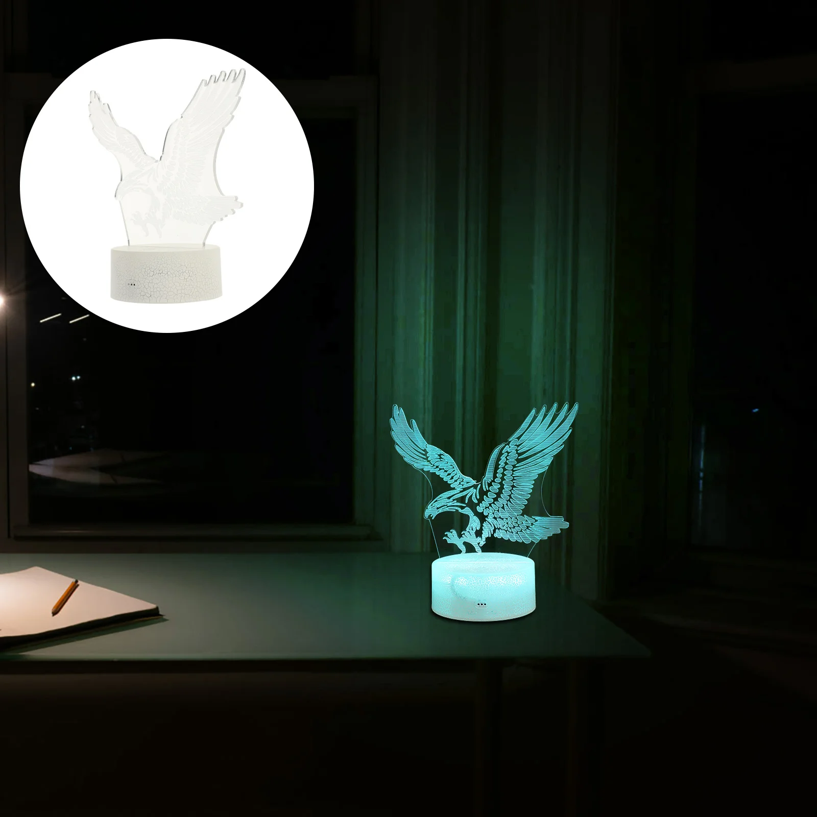 

Лампа в виде орла светильник 3D ночник декоративный стол мульти Иллюзия комната цвет спальня цвет s меняющий Usb мощность Декор