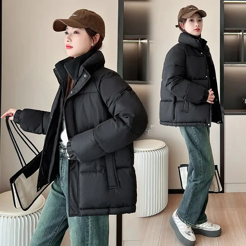 Женская пуховая хлопковая куртка 2024 новая зимняя стеганая одежда короткая