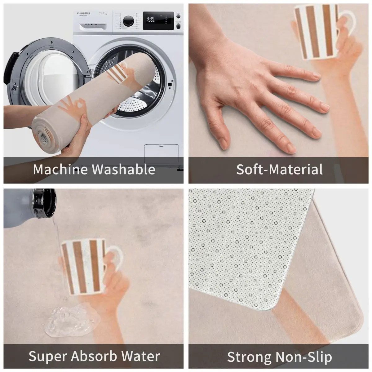 Коврик для ног из полиэстера Нескользящий Впитывающий |