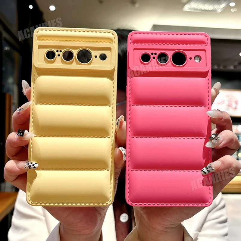 Pixel8pro Чехол-куртка Candy Down Jacket для Google Pixel 8 7 6 Pixel8 Pro 8pro 8a 7a 6a 5a 5 4 4a 3 Силиконовый