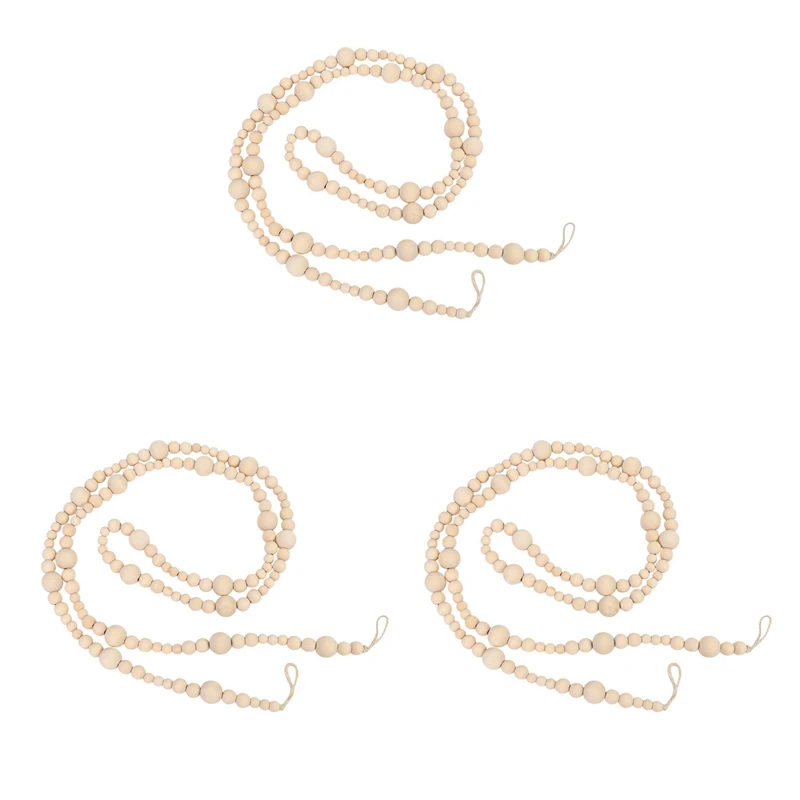 

3x7 футов деревянная гирлянда из бисера домашний декор Сельский деревенский Природный Праздник Рождественская елка гирлянда украшения в ст...