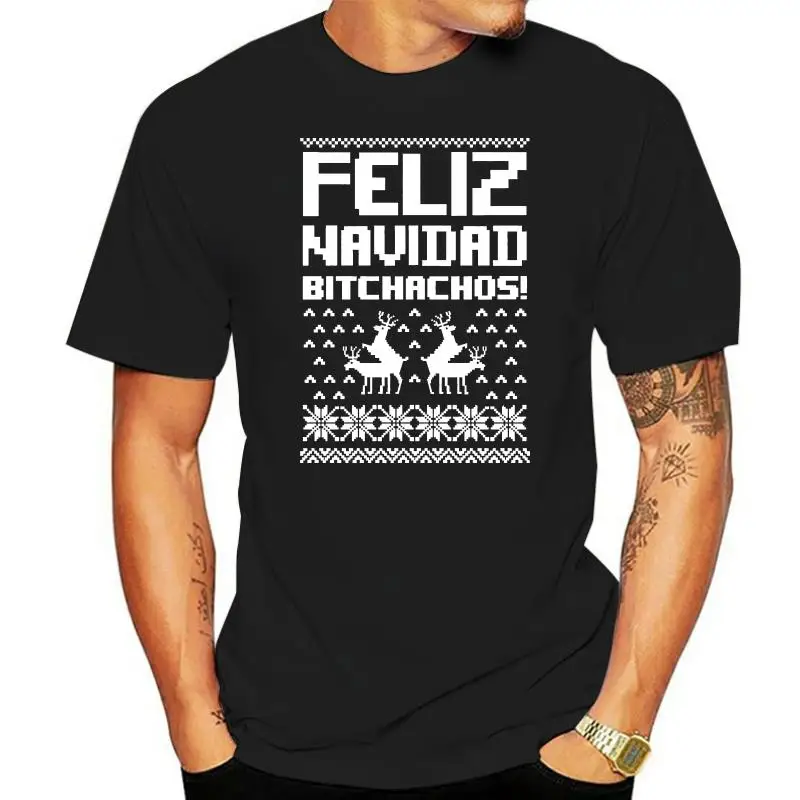

Feliz Navidad Bichachos Ugly Christmas Sweater Funny Xmas T Shirt Gift New Mens Spring Summer Dress Short Sleeve Casual