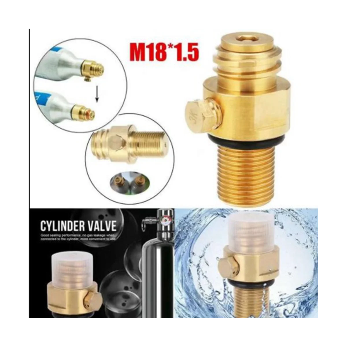 2 шт. M18X1.5 заправка CO2 Клапан адаптер резьбовой преобразователь Замена для SodaStream