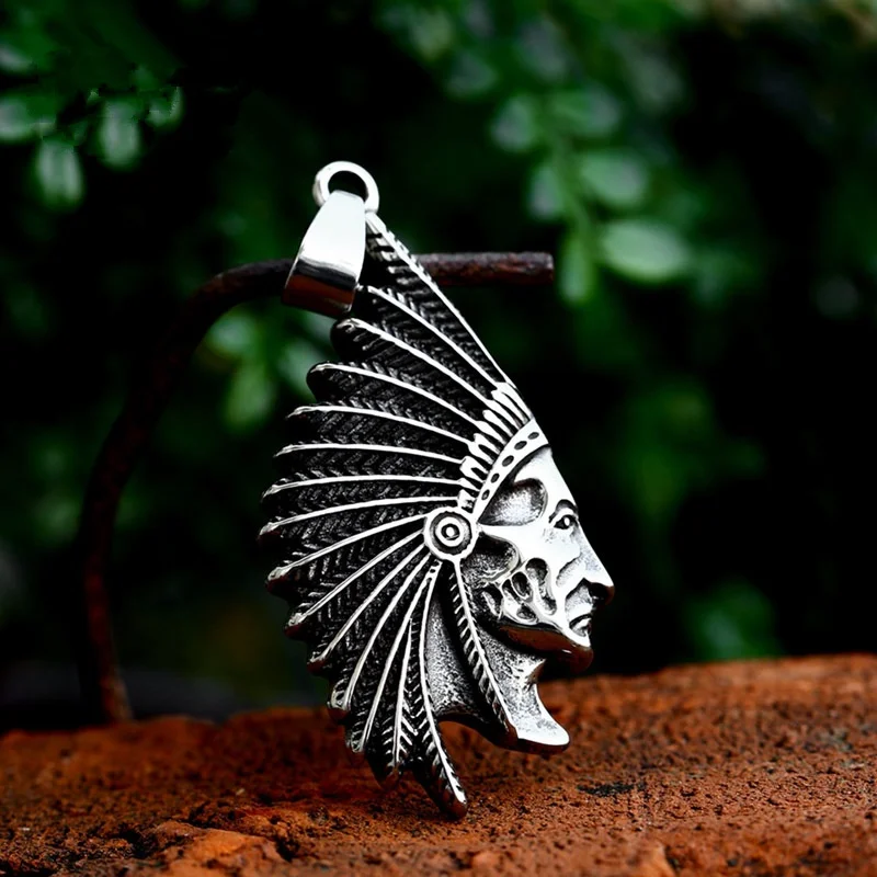 

Vintage Indian Style Stainless Steel Men Women Necklaces Pendants Chain Punk Aboriginal style Jewelry Creativity Gift Wholesale