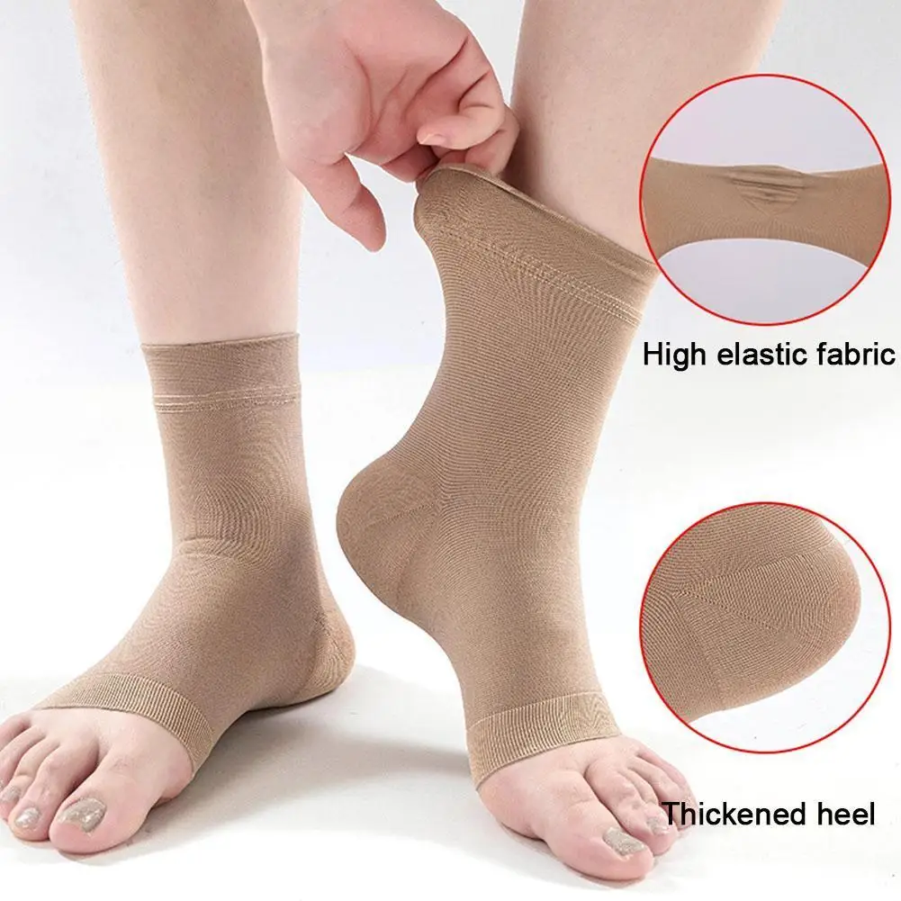 

1 Pair Compression Foot Sleeve Ankle Brace Ankle Support Sports Socks Basketball Running Guard Soccer Ankle Fasciitis Plant J2Q3