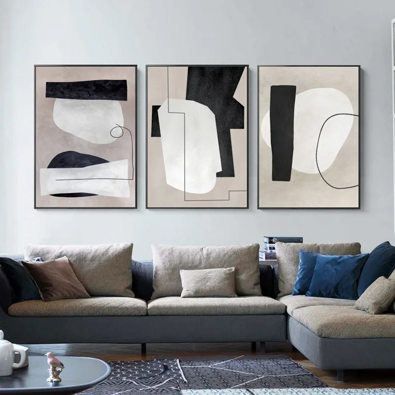 

Abstract Geometric Color Block No Frame Poster Printing Line Texture Picture Painting Core Entrance Decorative Canvas Wall Arts