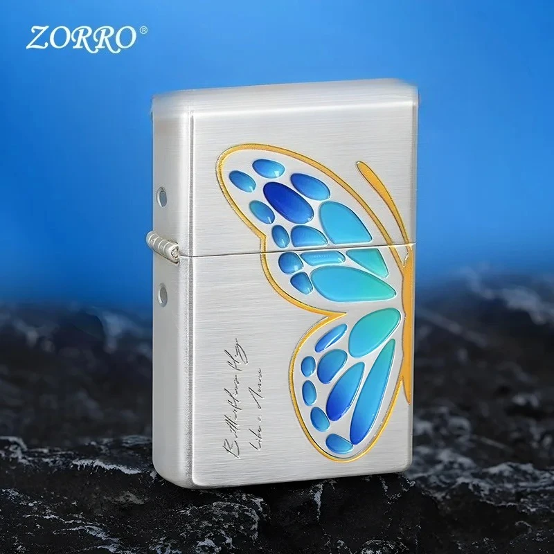 Фото Специальные зажигалки Бензиновая зажигалка ZORRO Kerosine Gen 2, светящаяся ветрозащитная зажигалка для пары «Кокон-бабочка» — стильная и персонализированная №3