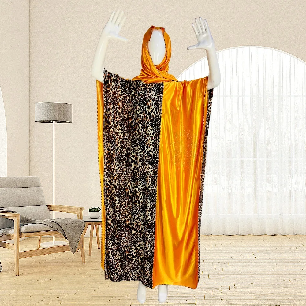 

2023 New Summer African Style Short Sleeve African Dashiki Leopard Print Diamonds Caftan Lady Summer Maxi Casual Dresses Vestido