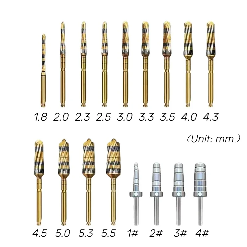 17 шт. Сверла для зубных имплантатов набор боров остеоденсификации с футляром