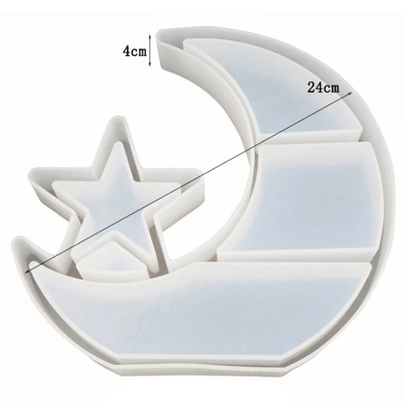 

New Large Crescent Moon Tray Resin Mold Moon Star Shelf Crystal Display Tray Jewelry Plate Resin Casting Molds Craft Tools
