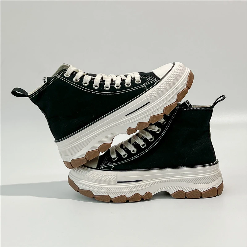 Осенние женские кроссовки на платформе парусиновые со звездами высокие