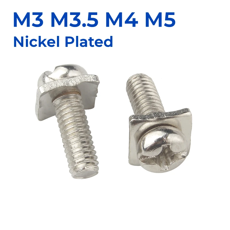 

Никелированные винты M3 M3.5 M4 M5 с квадратной шайбой