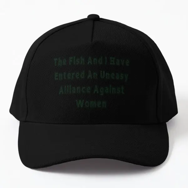 

The Fish And I Have Entered An Uneasy A Baseball Cap Hat Black Fish Spring Bonnet Printed Outdoor Solid Color Casual Sport