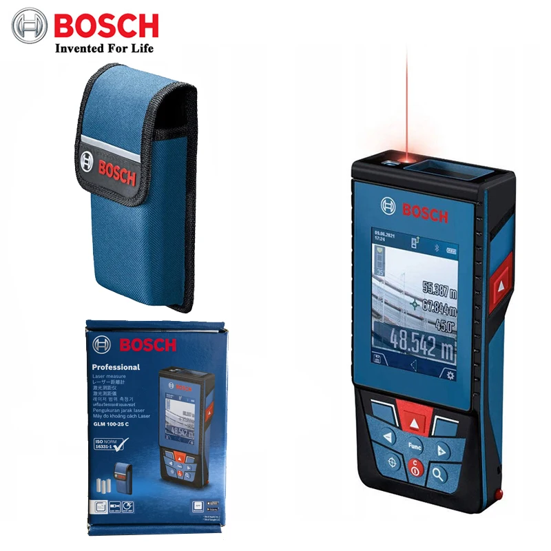 Лазерный дальномер Bosch 100 м встроенная Bluetooth-камера GLM 100-25 C Профессиональный