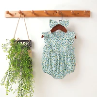 baby summer triangle rompers go out small fresh broken flowers sweet rompers newborn clothes send hairband