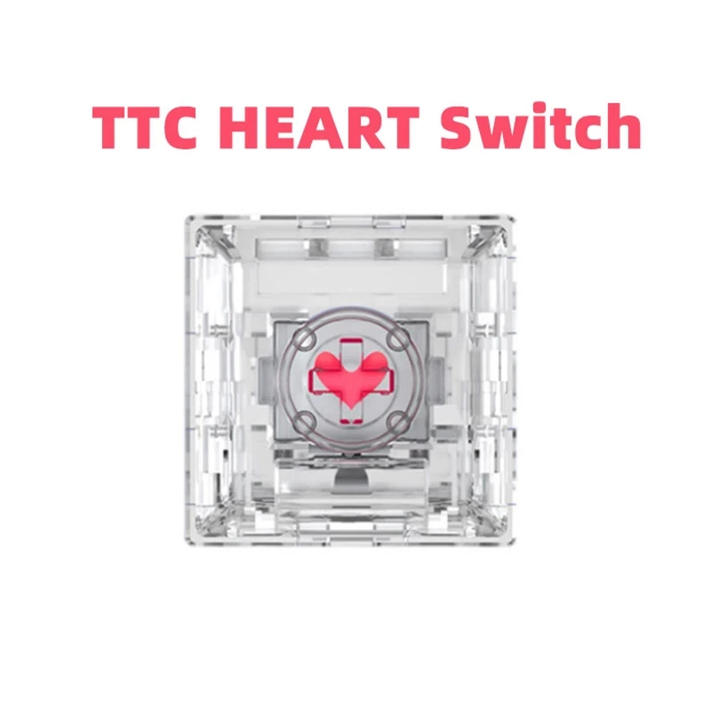 

TTC Heart Switch for Mechanical Keyboard Linear 42g 3 Pins Silent Mute Lengthened Spring Transparent Cover Stable Axis