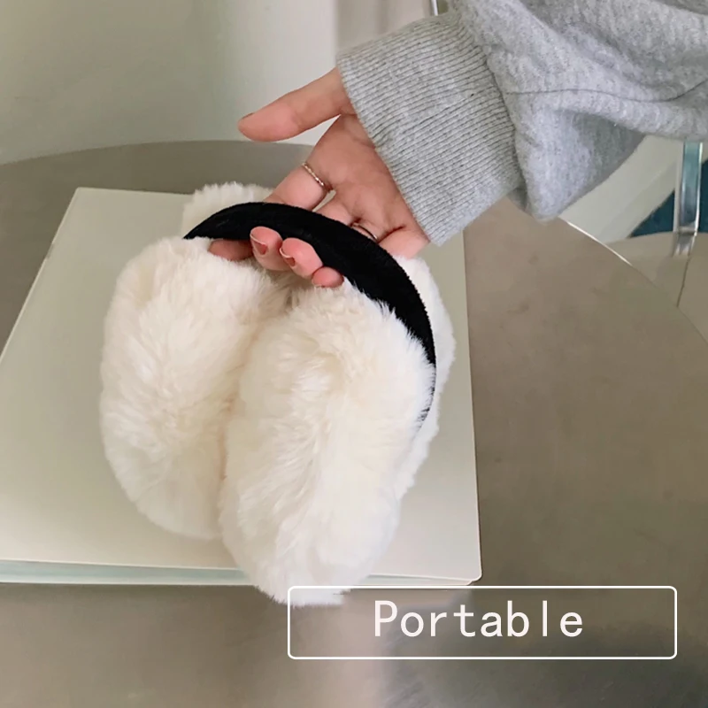 Мягкие плюшевые наушники Зимние теплые для женщин пушистые уютные однотонные