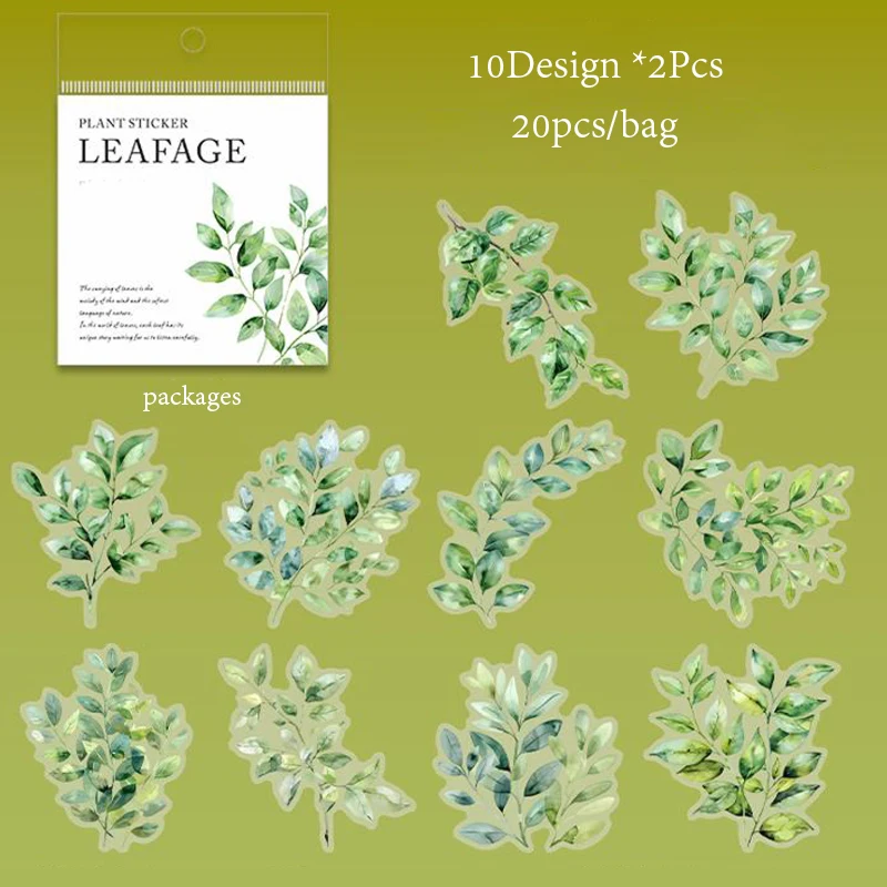 

Бумага Mr. Paper, 6 стилей, 20 шт./пакет, пакет для наклеек с растениями и домашними животными, наклейка с зелеными листьями для вырезок и коллажей DIY, фотоальбом, наклейка для украшения дневника