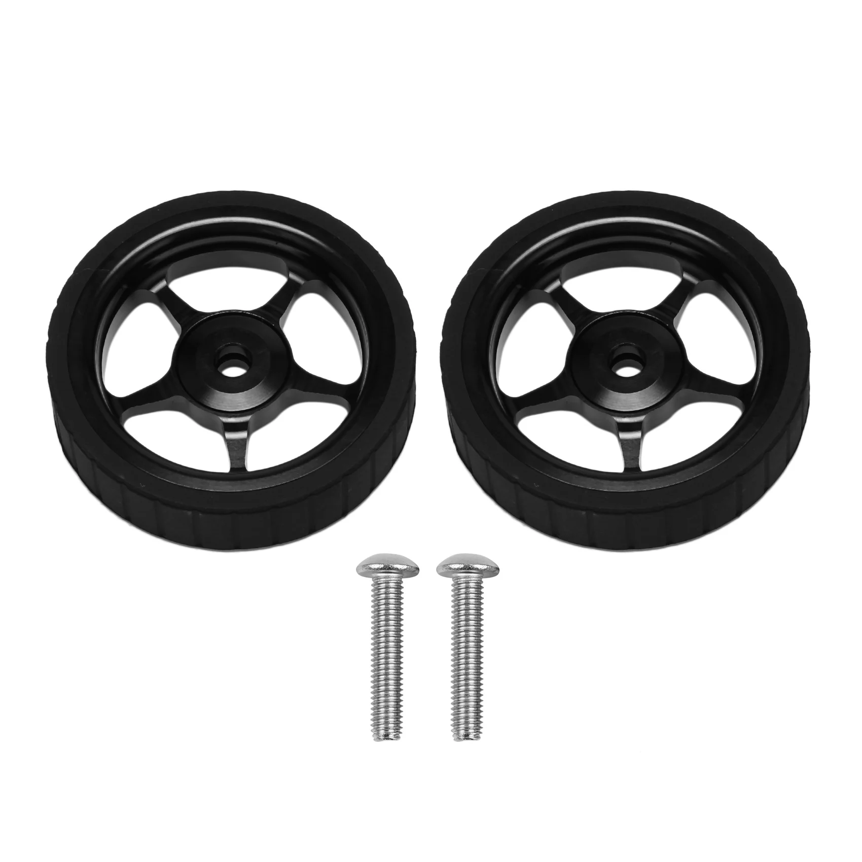 

1 Pair Folding Bike Widen Easy Wheel for Brompton Aluminum Alloy Easy Wheel Ultralight Push Wheels Cycling Parts,Black