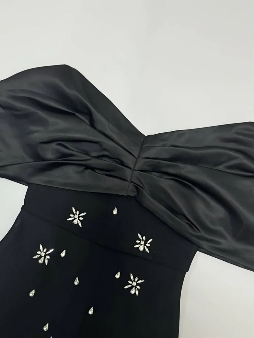 Modphy сексуальное облегающее платье макси с открытыми плечами и бриллиантами