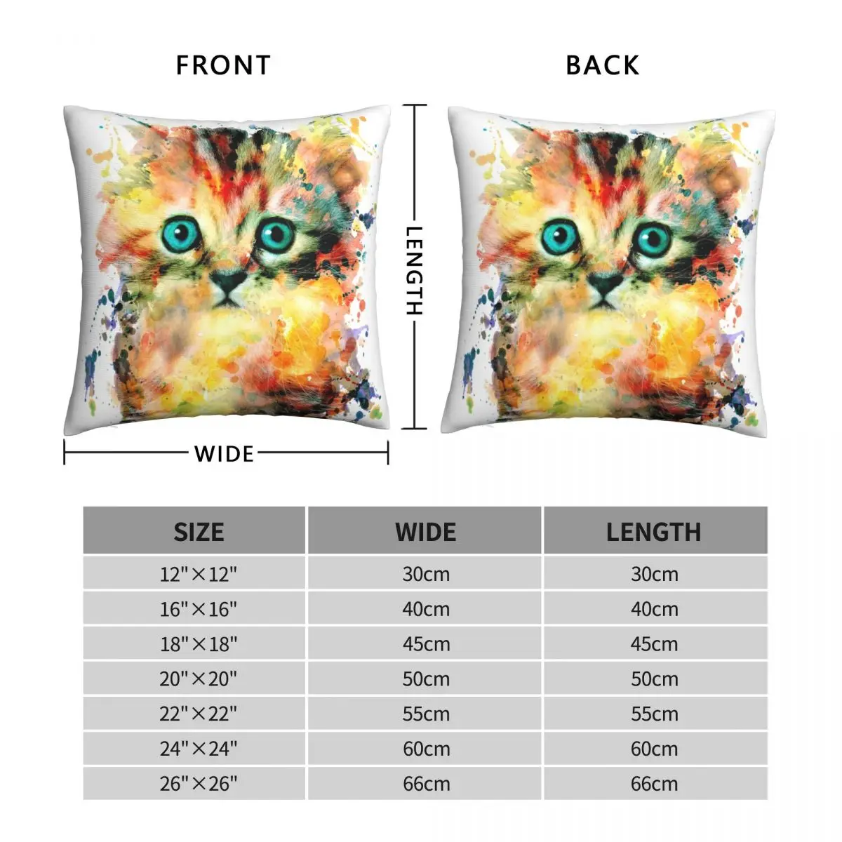 Квадратный чехол с изображением котят из полиэстера и льна |