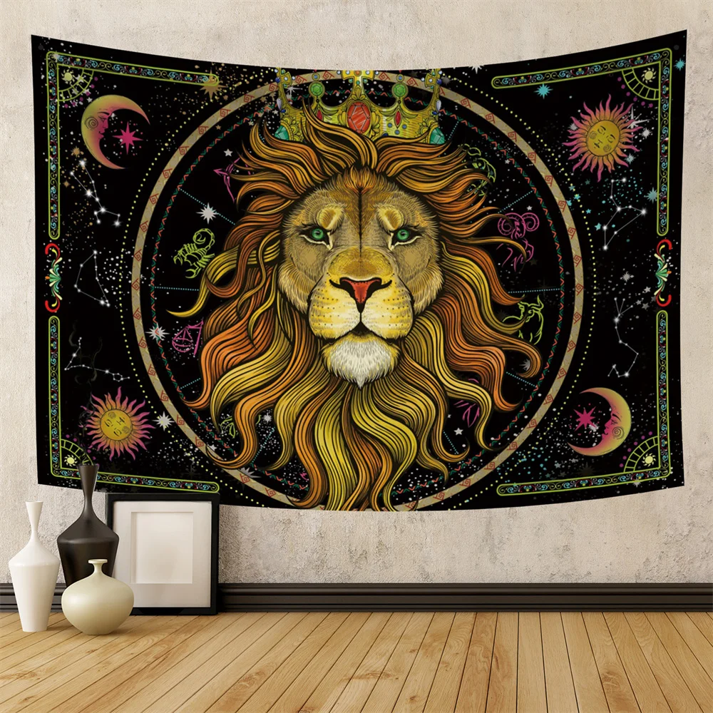 

Lion Elephant Animal Tapestry Bohemian Decoration For Female Room Tapestries Home Living Room Decoration Wall Cloth Tapestries