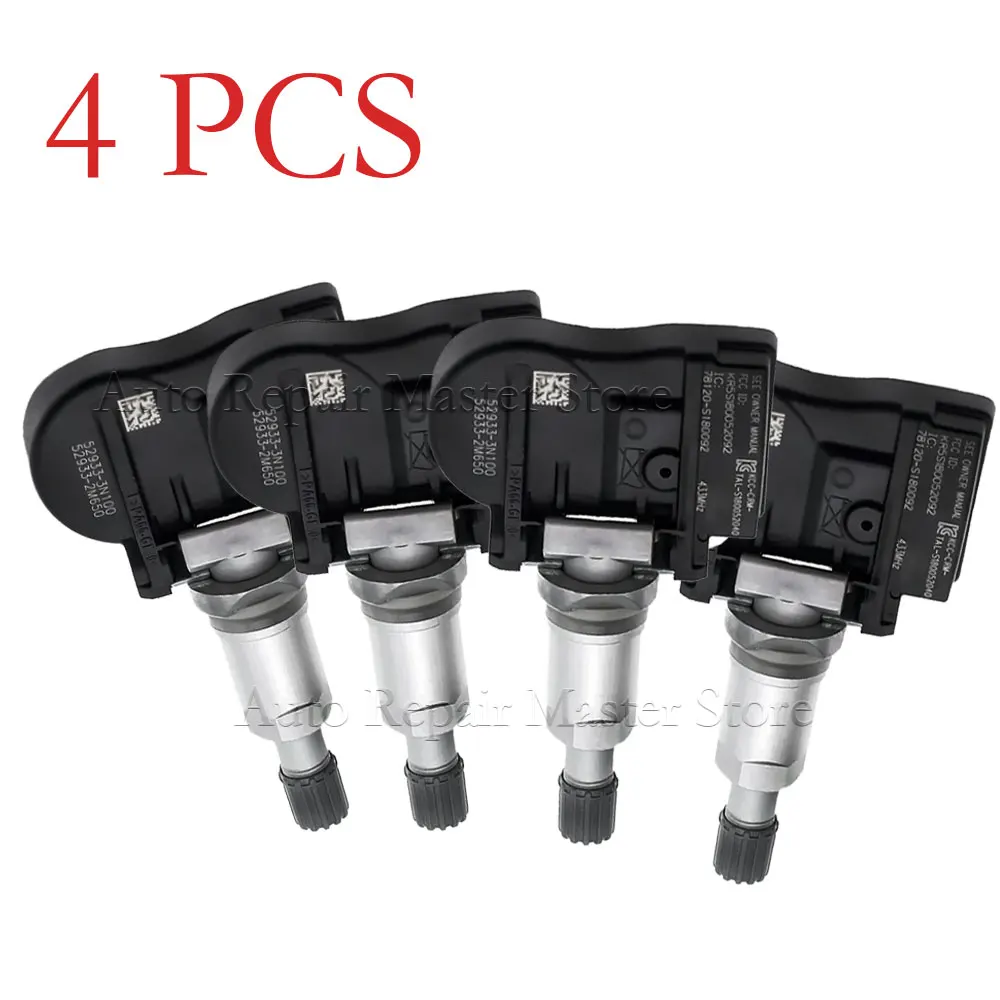 

52933-3N100 Датчик давления в шинах 4 шт. для Hyundai Accent [HC] Genesis [DH] I30 [GD] Kia Ceed [JD] 433 МГц TPMS 529332 M650