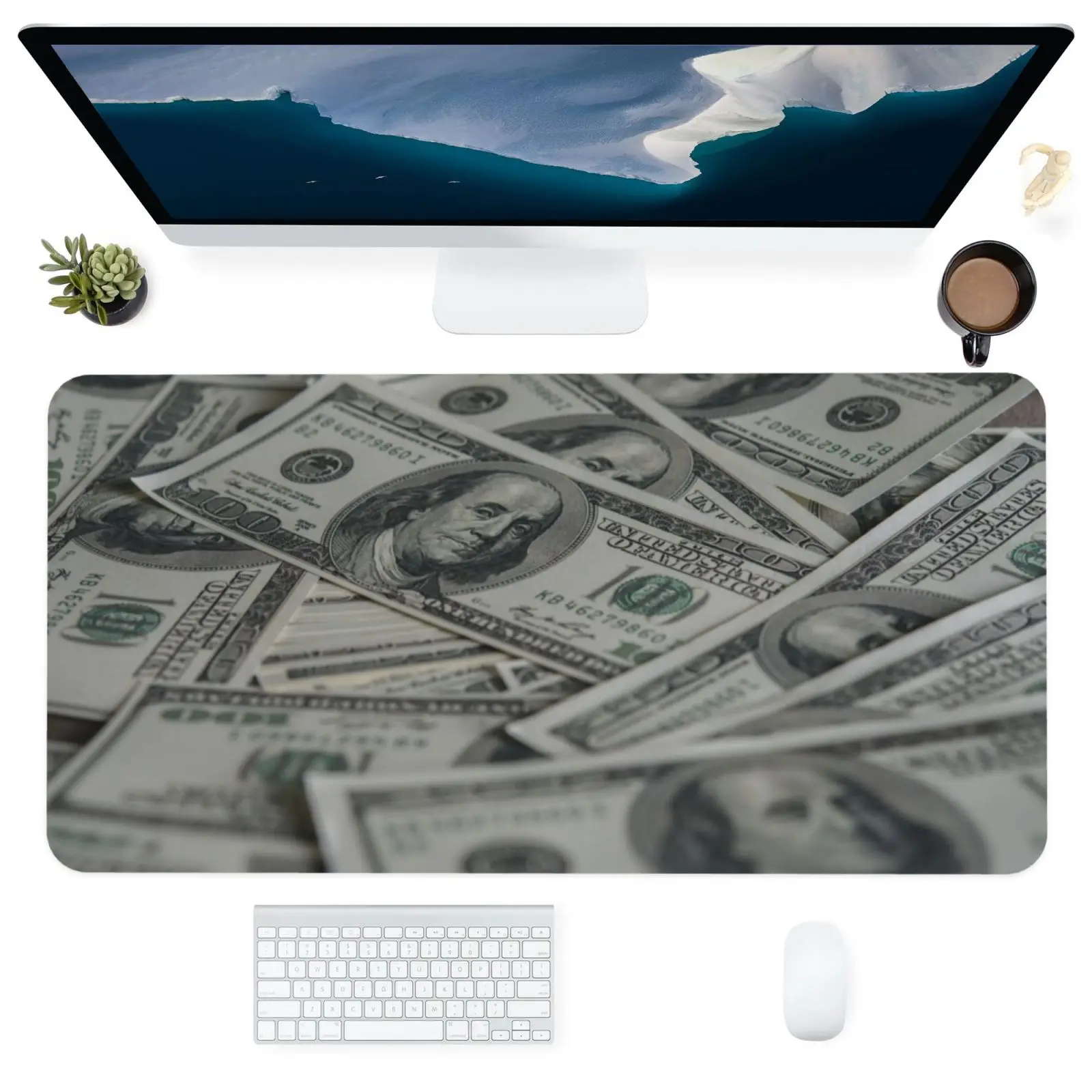 

1Pcs Dollar Stamp Mouse Pad Organizer Non-slip Gaming Mouse Pad Desk Home Decor Laptop Mouse Mat Office Desk Accessories Set