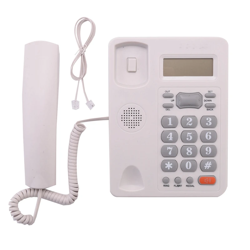 1 Piece Landline Telephone Dual Interface Wired Telephone With Caller Identification For Office (White)