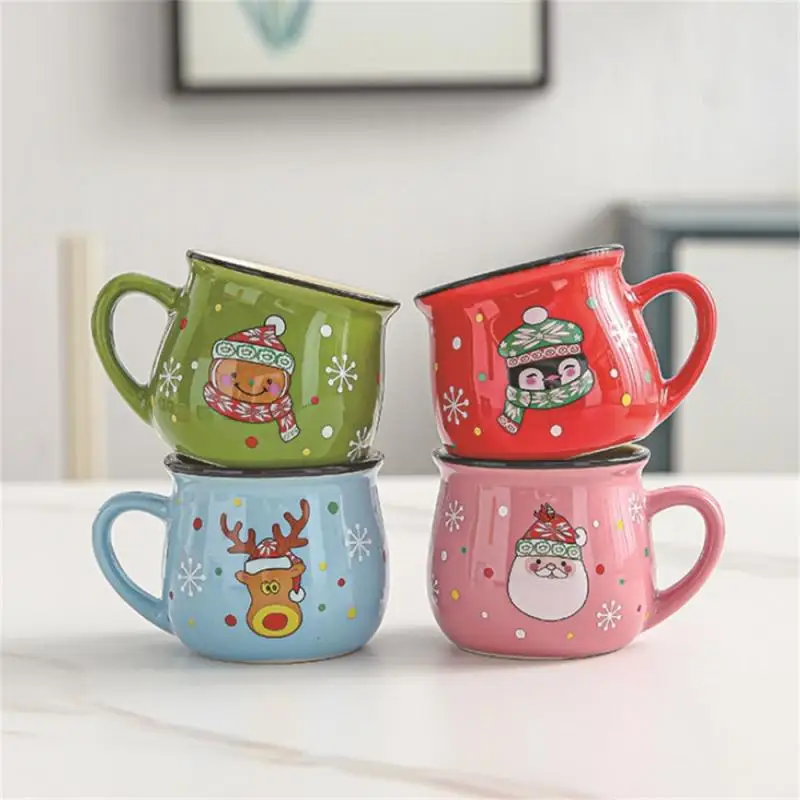 Ceramic Christmas Mousse Cup Cartoon Santa Claus Baking Shop Dessert Coffee Breakfast Children's Water